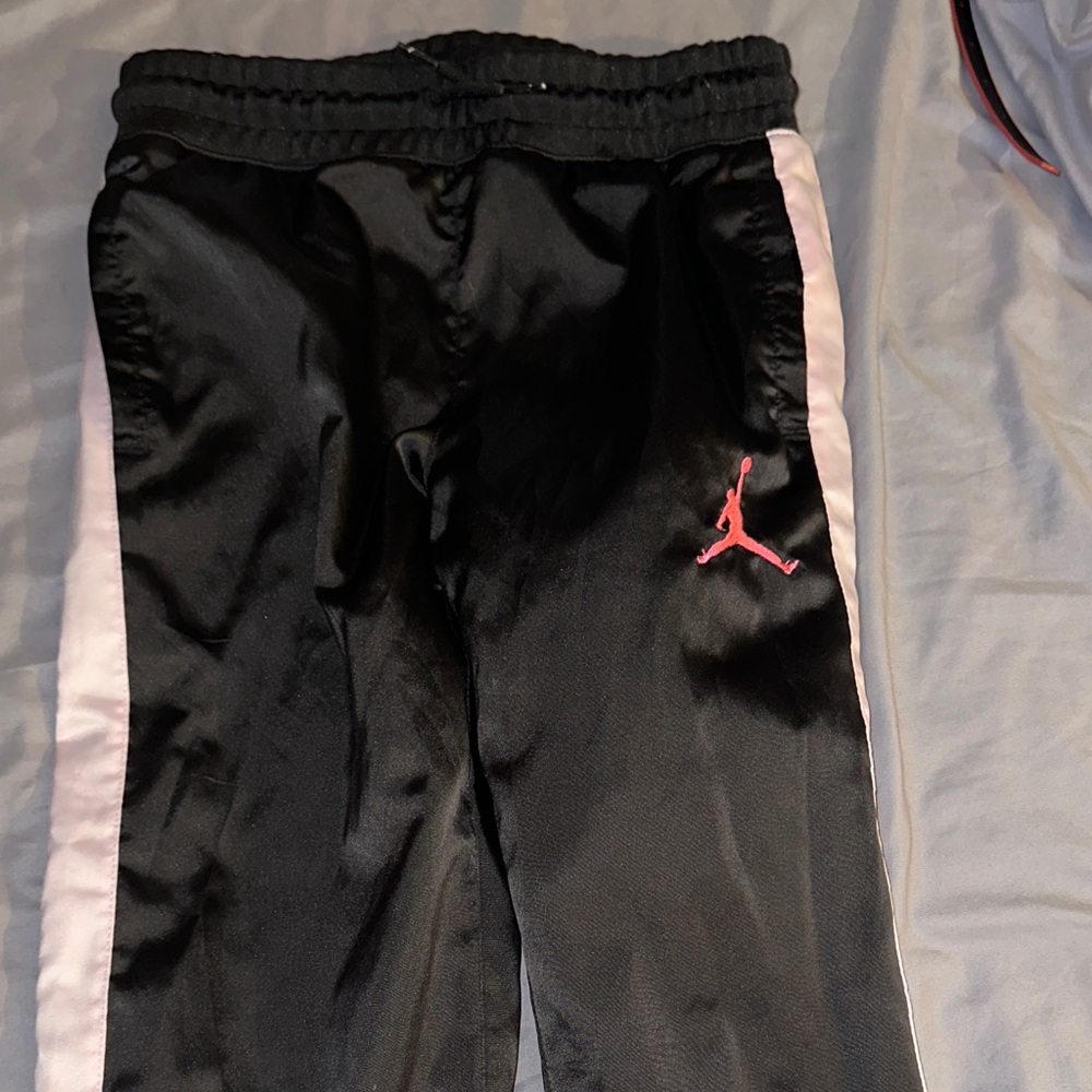 Jordan Kids Black Joggers with Pink Accents